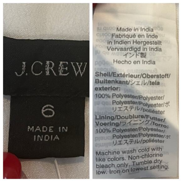 J.Crew Dress Crochet Lace Embroidered Shift White Yellow Daisy Floral Women’s 6 - Picture 11 of 13